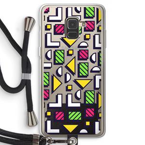 CaseCompany 8-bit N°4: Samsung Galaxy A8 (2018) Transparant Hoesje met koord