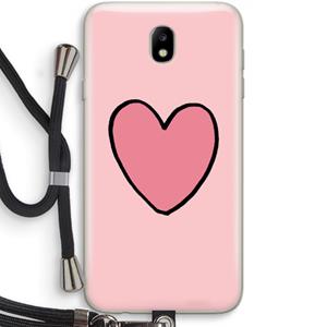 CaseCompany Hartje: Samsung Galaxy J7 (2017) Transparant Hoesje met koord