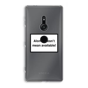 CaseCompany Alone: Sony Xperia XZ2 Transparant Hoesje