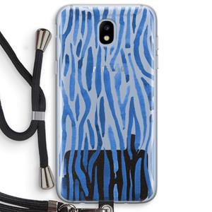 CaseCompany Blauwe nerven: Samsung Galaxy J5 (2017) Transparant Hoesje met koord