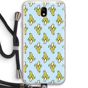 CaseCompany Bananas: Samsung Galaxy J7 (2017) Transparant Hoesje met koord