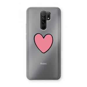 CaseCompany Hartje: Xiaomi Redmi 9 Transparant Hoesje