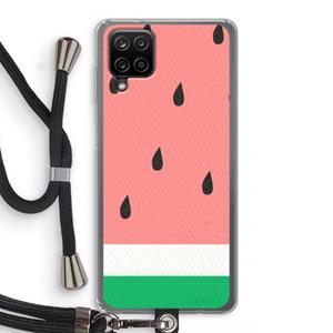 CaseCompany Watermeloen: Samsung Galaxy A12 Transparant Hoesje met koord