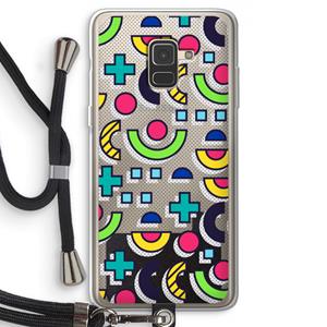 CaseCompany 8-bit N°6: Samsung Galaxy A8 (2018) Transparant Hoesje met koord