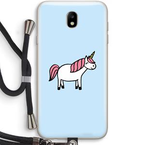 CaseCompany Eenhoorn: Samsung Galaxy J7 (2017) Transparant Hoesje met koord