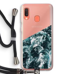 CaseCompany Zee golf: Samsung Galaxy A20e Transparant Hoesje met koord