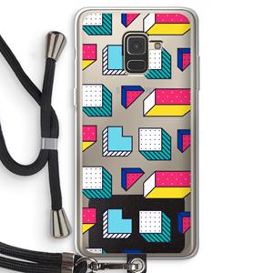 CaseCompany 8-bit N°7: Samsung Galaxy A8 (2018) Transparant Hoesje met koord