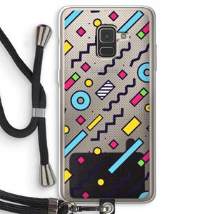 CaseCompany 8-bit N°8: Samsung Galaxy A8 (2018) Transparant Hoesje met koord