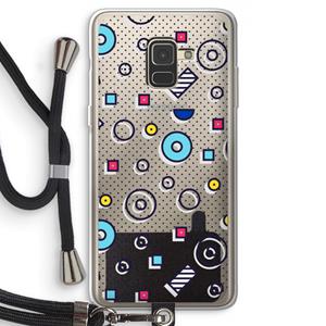 CaseCompany 8-bit N°9: Samsung Galaxy A8 (2018) Transparant Hoesje met koord