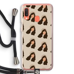 CaseCompany Bonjour mon amour: Samsung Galaxy A20e Transparant Hoesje met koord