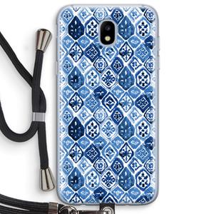 CaseCompany Blauw motief: Samsung Galaxy J5 (2017) Transparant Hoesje met koord