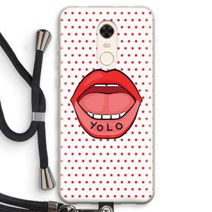CaseCompany Yolo Denise: Xiaomi Redmi 5 Transparant Hoesje met koord