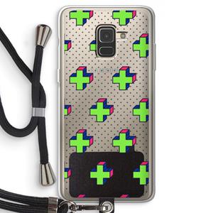 CaseCompany 8-bit N°10: Samsung Galaxy A8 (2018) Transparant Hoesje met koord