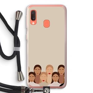 CaseCompany Girls girls girls: Samsung Galaxy A20e Transparant Hoesje met koord