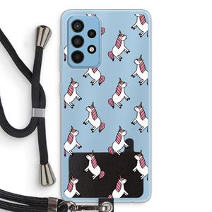 CaseCompany Eenhoorns overal: Samsung Galaxy A52 Transparant Hoesje met koord
