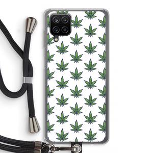 CaseCompany Weed: Samsung Galaxy A12 Transparant Hoesje met koord