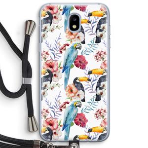 CaseCompany Bloemen tukan: Samsung Galaxy J5 (2017) Transparant Hoesje met koord