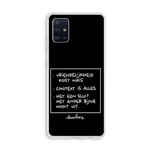 CaseCompany Mijn Motto's: Galaxy A51 4G Transparant Hoesje