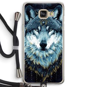 CaseCompany Darkness Wolf: Samsung Galaxy A5 (2016) Transparant Hoesje met koord