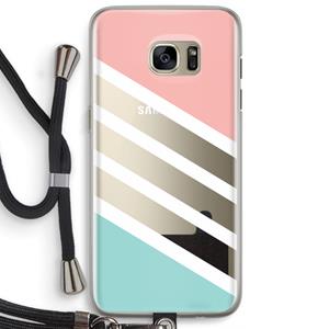 CaseCompany Strepen pastel: Samsung Galaxy S7 Edge Transparant Hoesje met koord