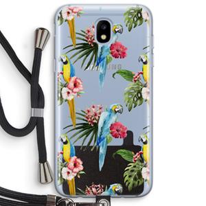 CaseCompany Kleurrijke papegaaien: Samsung Galaxy J5 (2017) Transparant Hoesje met koord