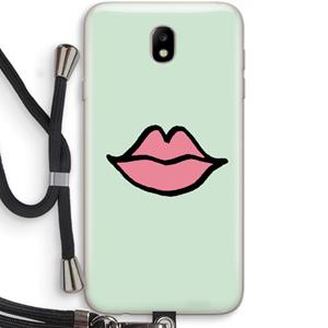 CaseCompany Kusje: Samsung Galaxy J7 (2017) Transparant Hoesje met koord