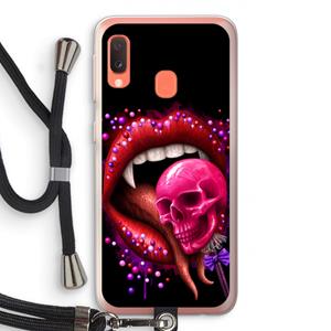 CaseCompany Dodelijk zoet: Samsung Galaxy A20e Transparant Hoesje met koord