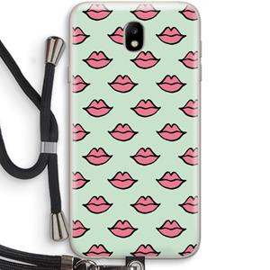CaseCompany Lipjes: Samsung Galaxy J7 (2017) Transparant Hoesje met koord