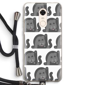 CaseCompany Cats: Xiaomi Redmi 5 Transparant Hoesje met koord