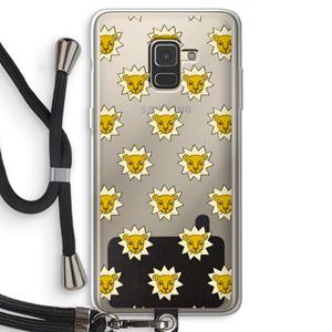 CaseCompany Leeuwenkoppen: Samsung Galaxy A8 (2018) Transparant Hoesje met koord