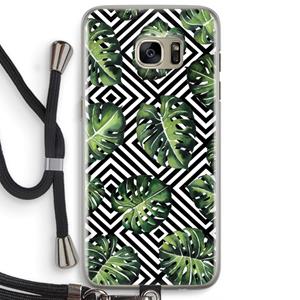 CaseCompany Geometrische jungle: Samsung Galaxy S7 Edge Transparant Hoesje met koord