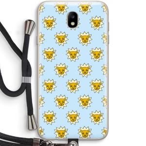 CaseCompany Leeuwenkoppen: Samsung Galaxy J7 (2017) Transparant Hoesje met koord