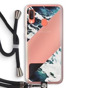 CaseCompany Golven: Samsung Galaxy A20e Transparant Hoesje met koord