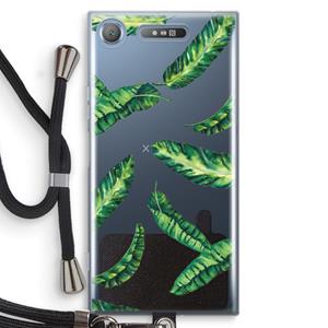 CaseCompany Lange bladeren: Sony Xperia XZ1 Transparant Hoesje met koord