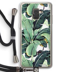 CaseCompany Bananenbladeren: Samsung Galaxy A8 (2018) Transparant Hoesje met koord