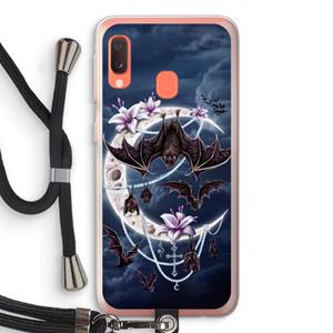 CaseCompany Vleermuizen Maan: Samsung Galaxy A20e Transparant Hoesje met koord