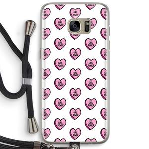 CaseCompany GIRL POWER: Samsung Galaxy S7 Edge Transparant Hoesje met koord