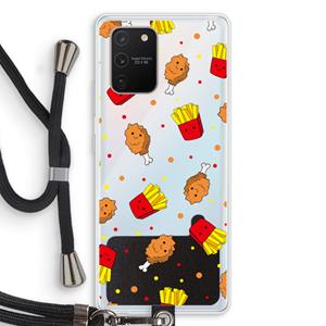 CaseCompany Chicken 'n Fries: Samsung Galaxy S10 Lite Transparant Hoesje met koord
