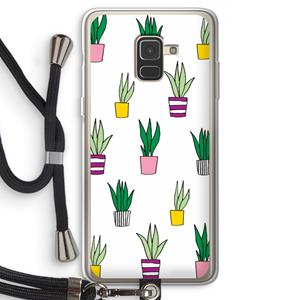 CaseCompany Sanseveria: Samsung Galaxy A8 (2018) Transparant Hoesje met koord