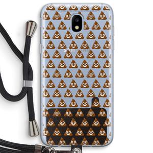 CaseCompany Poop emoji: Samsung Galaxy J5 (2017) Transparant Hoesje met koord
