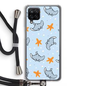 CaseCompany Manta: Samsung Galaxy A12 Transparant Hoesje met koord