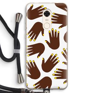 CaseCompany Hands dark: Xiaomi Redmi 5 Transparant Hoesje met koord