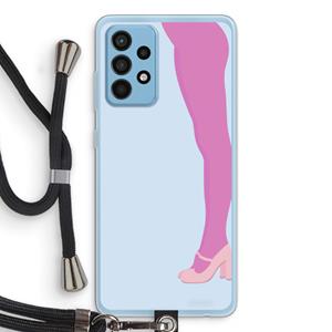CaseCompany Pink panty: Samsung Galaxy A52 Transparant Hoesje met koord