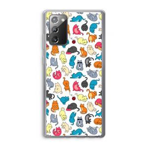 CaseCompany Kleurrijke katten: Samsung Galaxy Note 20 / Note 20 5G Transparant Hoesje