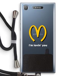 CaseCompany I'm lovin' you: Sony Xperia XZ1 Transparant Hoesje met koord