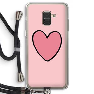 CaseCompany Hartje: Samsung Galaxy A8 (2018) Transparant Hoesje met koord