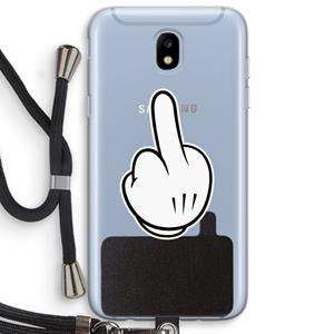 CaseCompany Middle finger black: Samsung Galaxy J5 (2017) Transparant Hoesje met koord