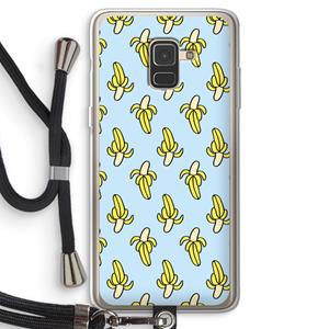 CaseCompany Bananas: Samsung Galaxy A8 (2018) Transparant Hoesje met koord