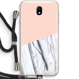 CaseCompany A touch of peach: Samsung Galaxy J7 (2017) Transparant Hoesje met koord