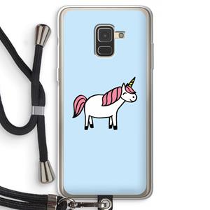 CaseCompany Eenhoorn: Samsung Galaxy A8 (2018) Transparant Hoesje met koord
